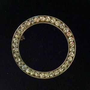 Sterling Circle Brooch w/ CZ’s